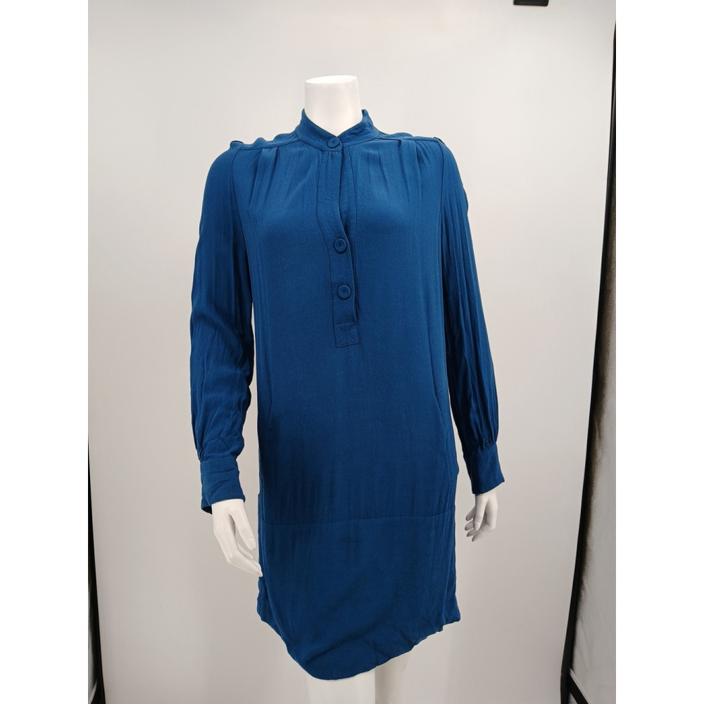 Diane von Furstenberg Womens Size 6 Blue RARE Teal Shirt Dress DVF